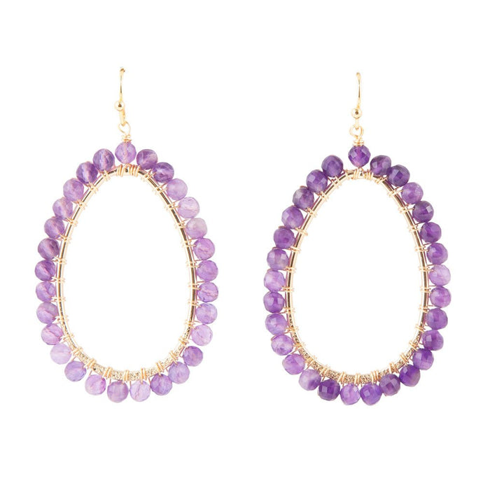 Victoria Amethyst Loop Earrings