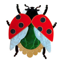 Load image into Gallery viewer, Victorian Age Inspired Insect Jewels Statement Acrylic Brooch - Ladybug by Makokot Design