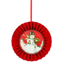 Load image into Gallery viewer, Vintage Holiday Disk Ornaments Set of 3