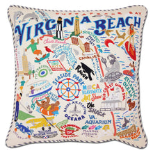 Load image into Gallery viewer, Virginia Beach Hand-Embroidered Pillow by CatStudio