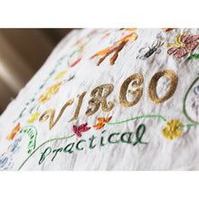 Load image into Gallery viewer, Virgo Astrology Hand-Embroidered Pillow by Cat Studio