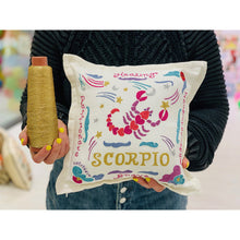Load image into Gallery viewer, Virgo Astrology Hand-Embroidered Pillow by Cat Studio