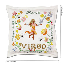 Load image into Gallery viewer, Virgo Astrology Hand-Embroidered Pillow by Cat Studio