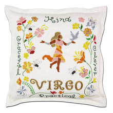 Load image into Gallery viewer, Virgo Astrology Hand-Embroidered Pillow by Cat Studio