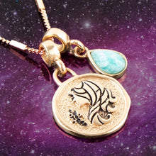 Load image into Gallery viewer, Virgo - Zodiac Blue Amazonite Golden Charm Necklace