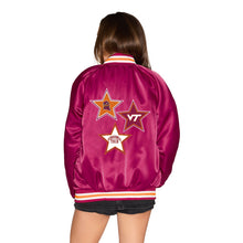 Load image into Gallery viewer, Virginia Tech Satin Letterman Bomber Jacket