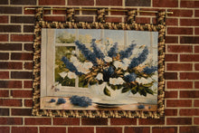 Load image into Gallery viewer, Tache Larkspur Tapestry Sunlight Radiance Blue Floral Wall Hanging Art 33 x 24 (13018)