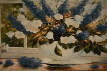 Load image into Gallery viewer, Tache Larkspur Tapestry Sunlight Radiance Blue Floral Wall Hanging Art 33 x 24 (13018)