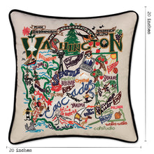 Load image into Gallery viewer, Washington Hand-Embroidered Pillow