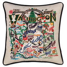 Load image into Gallery viewer, Washington Hand-Embroidered Pillow