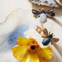Load image into Gallery viewer, Etched wing bug skinny napkin rings, agate, set of four