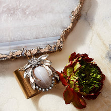 Load image into Gallery viewer, Vintage bug napkin rings, grey agate, set of two