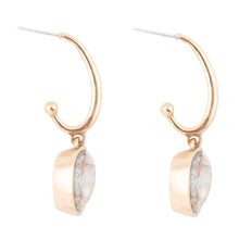 Load image into Gallery viewer, White and Golded Calcite Drop Earrings