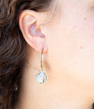 Load image into Gallery viewer, White and Golded Calcite Drop Earrings