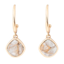 Load image into Gallery viewer, White and Golded Calcite Drop Earrings