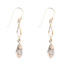 Load image into Gallery viewer, White Calcite Matrix and Bronze Drop Earrings