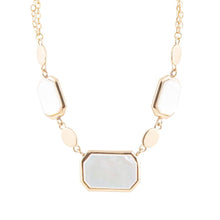 Load image into Gallery viewer, White Mother of Pearl and Golden Bronze Statement Necklace