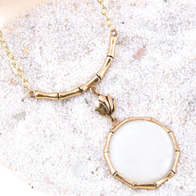 Load image into Gallery viewer, White Mother of Pearl Golden Statement Pendant Necklace