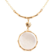 Load image into Gallery viewer, White Mother of Pearl Golden Statement Pendant Necklace