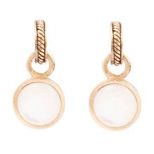 Load image into Gallery viewer, White Mother of Pearl Spotlight Golden Drop Earrings