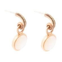 Load image into Gallery viewer, White Mother of Pearl Spotlight Golden Drop Earrings