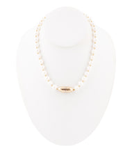 Load image into Gallery viewer, White Pearl Golden Beaded Strand Necklace