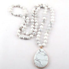 Load image into Gallery viewer, White Turquoise True Peace Mala Necklace