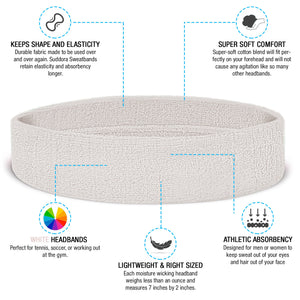 Premium Terry Cloth Cotton Sweatbands