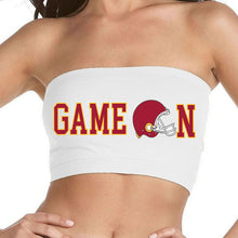 Load image into Gallery viewer, Game On White Bandeau Top