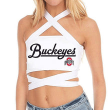 Load image into Gallery viewer, Ohio State OSU Buckeyes White Multi Way Bandeau Top