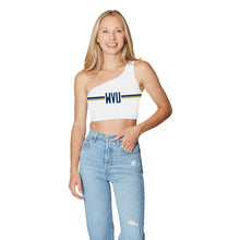 Load image into Gallery viewer, West Virginia Mountaineers White One Shoulder Top