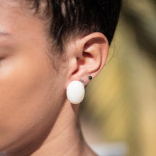 Load image into Gallery viewer, Bright White Oval Lucite Stud Earrings