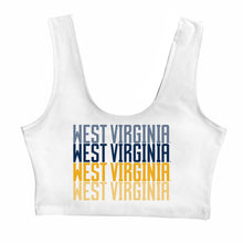Load image into Gallery viewer, West Virginia Mountaineers White Crop Tank Top