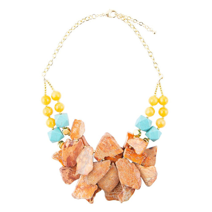 Windswept Double Strand Slab Necklace