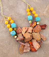 Load image into Gallery viewer, Windswept Double Strand Slab Necklace