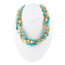 Load image into Gallery viewer, Windswept Multi-Layered Colorful Beaded Statement Necklace
