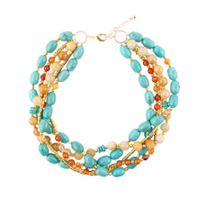 Load image into Gallery viewer, Windswept Multi-Layered Colorful Beaded Statement Necklace