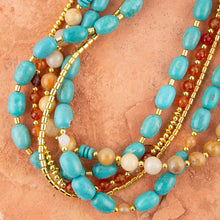 Load image into Gallery viewer, Windswept Multi-Layered Colorful Beaded Statement Necklace