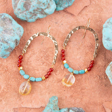Load image into Gallery viewer, Windswept Turquoise Loop Earrings