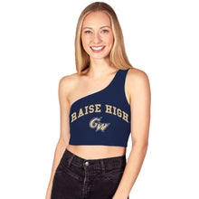 Load image into Gallery viewer, George Washington University Navy One Shoulder Top