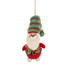 Load image into Gallery viewer, Felted Wool Santa &amp; Snowman Ornaments Set of 2
