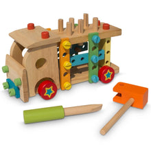 Load image into Gallery viewer, Set of Wooden Truck with Building Tools