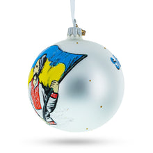 Load image into Gallery viewer, Kozak Carrying Ukrainian Flag Glass Ball Christmas Ornament 4 Inches