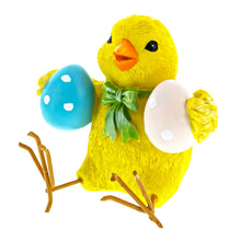Load image into Gallery viewer, Cheerful Chick Clutching Colorful Easter Eggs Figurine