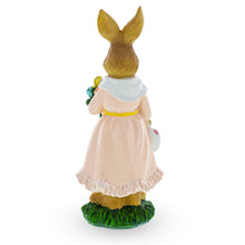 Load image into Gallery viewer, Vintage Style Easter Bunny Figurine – Springtime Rabbit Statue with Flowers &amp; Egg Basket 8.7 Inches