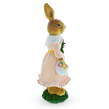 Load image into Gallery viewer, Vintage Style Easter Bunny Figurine – Springtime Rabbit Statue with Flowers &amp; Egg Basket 8.7 Inches