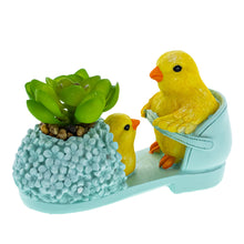 Load image into Gallery viewer, Easter Chick Planter – Decorative Shoe-Shaped Succulent Pot with Floral Accents