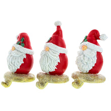 Load image into Gallery viewer, Set of 3 Santa Gnome Stocking Holders Hangers – Festive Christmas Mantel Decor