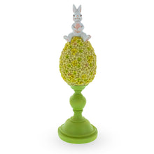 Load image into Gallery viewer, Bunny Perched Atop Floral Easter Egg Figurine