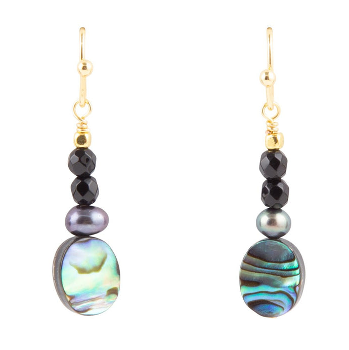 Xavier Abalone Onyx Earrings